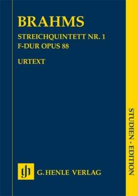 G. Henle Verlag - String Quintet no. 1 in F major op. 88 - Brahms/Kirsch - Study Score - Book