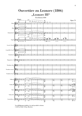 Overture no. 3 for the Opera Leonore (1806) - Beethoven/Luhning - Study Score - Book