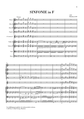 Symphony in F major Hob. I:89 - Haydn/Friesenhagen - Study Score - Book