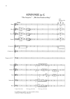 Symphony in G major Hob. I:94 (Surprise) (London Symphony) - Haydn/Zahn - Study Score - Book