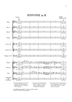 Symphony B flat major Hob. I:102 (London Symphony) - Haydn/Unverricht - Study Score - Book