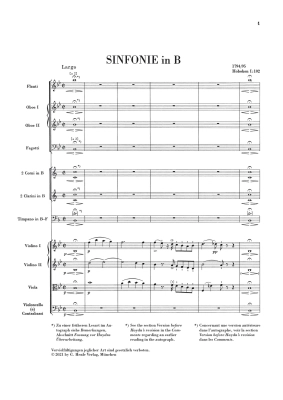 Symphony B flat major Hob. I:102 (London Symphony) - Haydn/Unverricht - Study Score - Book