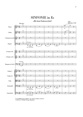 Symphony E flat major Hob. I:103 (Drumroll) (London Symphony) - Haydn/Unverricht - Study Score - Book