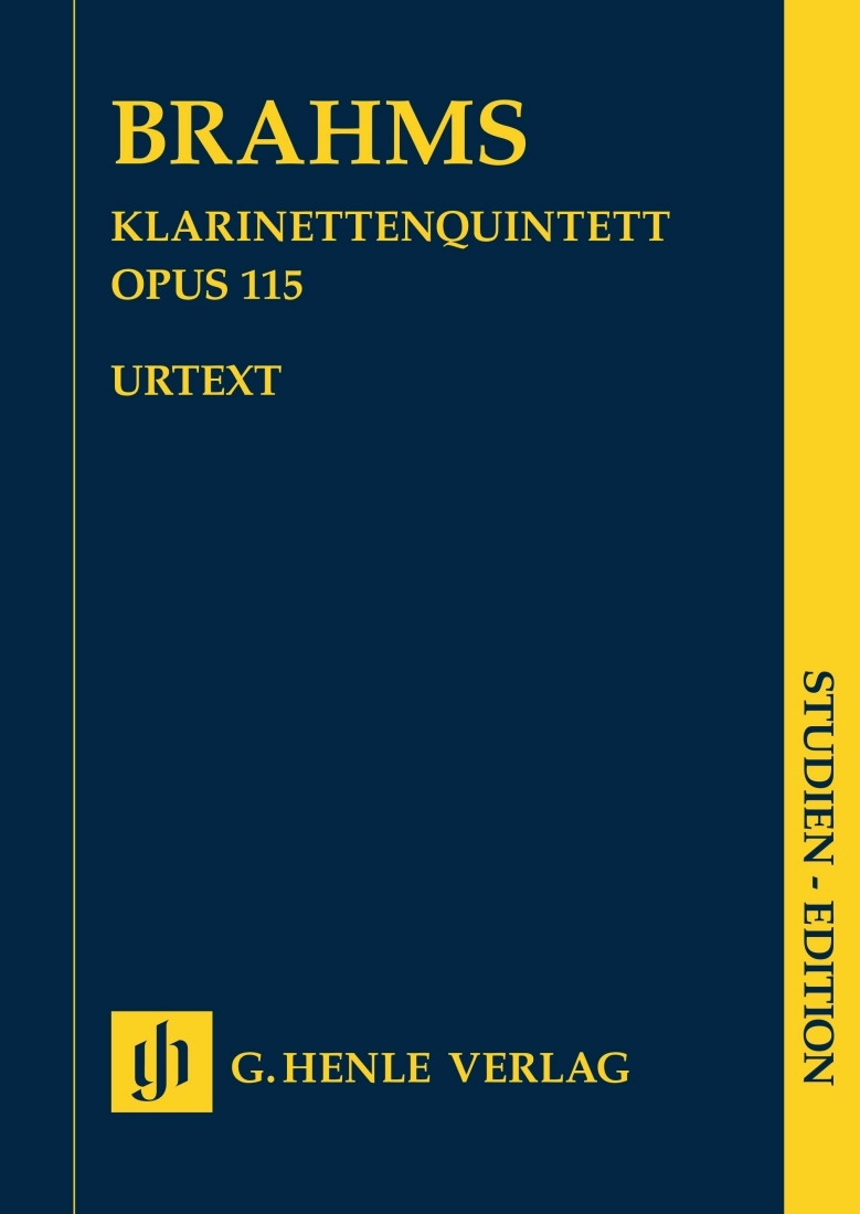 Clarinet Quintet in B minor op. 115 for Clarinet (A), 2 Violins, Viola and Violoncello - Brahms/Kirsch - Study Score - Book