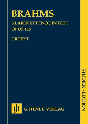 G. Henle Verlag - Clarinet Quintet in B minor op. 115 for Clarinet (A), 2 Violins, Viola and Violoncello - Brahms/Kirsch - Study Score - Book