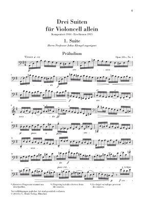 Three Suites op. 131c for Violoncello solo - Reger/Seiffert - Study Score - Book