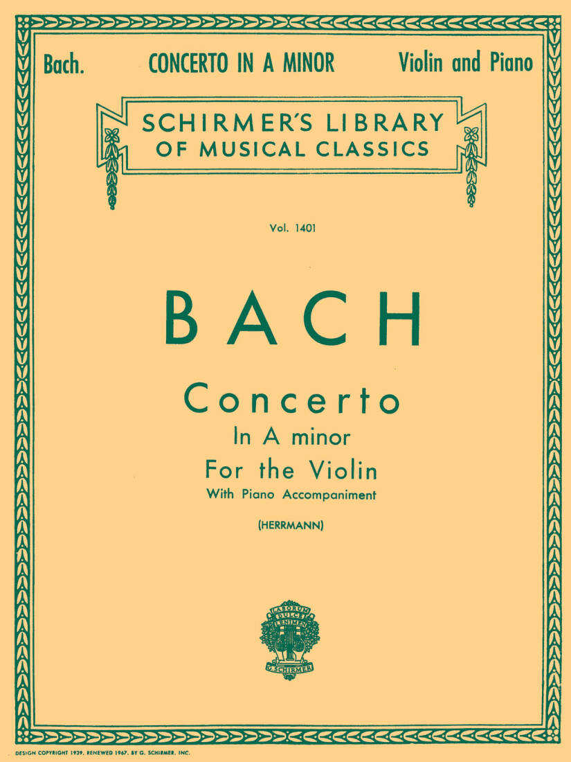 Concerto in A Minor - Bach/Herrmann - Violin/Piano - Sheet