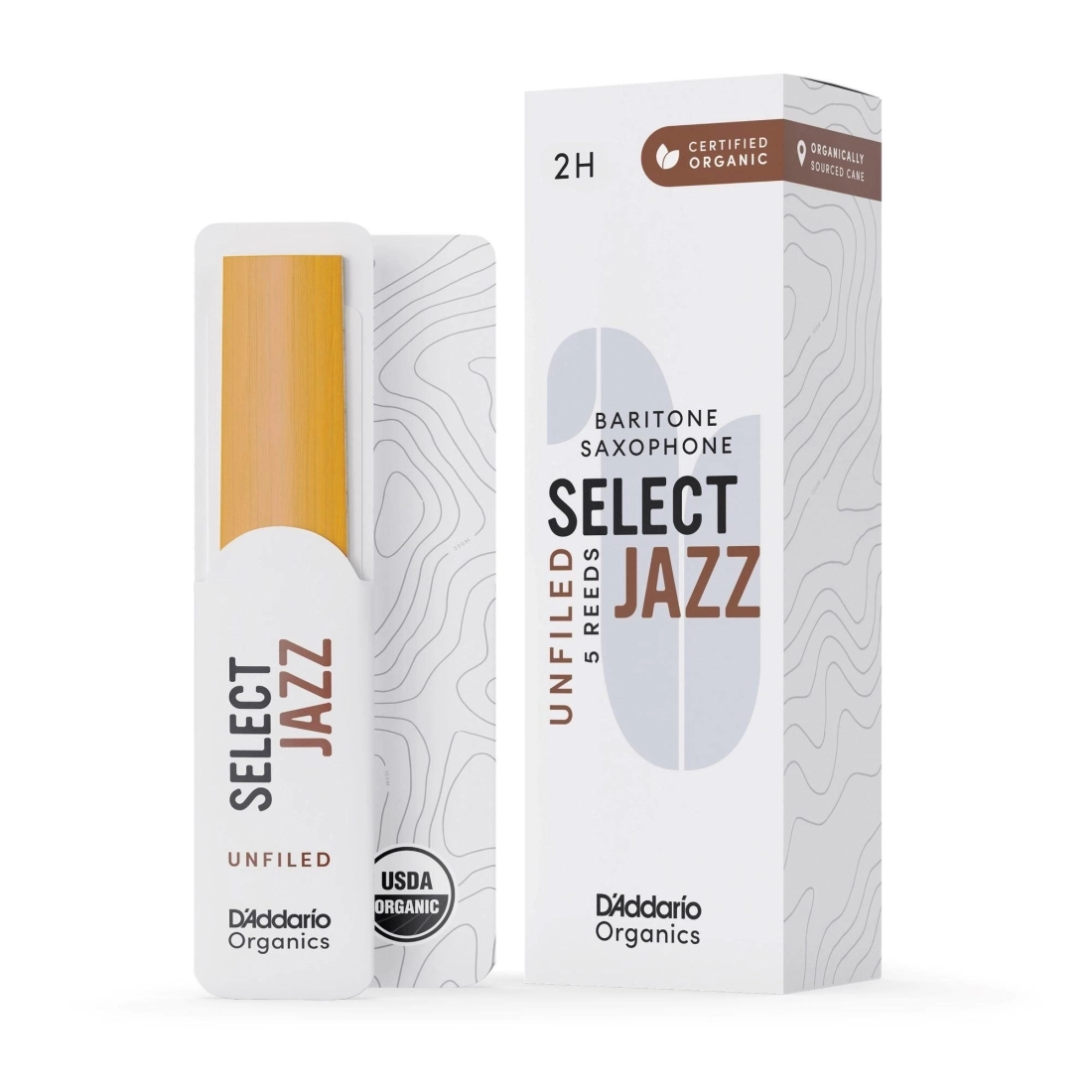 Organic Select Jazz Unfiled Bari Sax Reeds 2H(5 Pack)