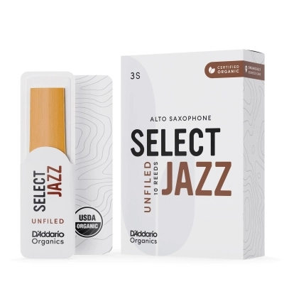 DAddario Woodwinds - Organic Select Jazz Unfiled Alto Sax Reeds 3S(10 Pack)