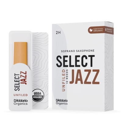 DAddario Woodwinds - Organic Select Jazz Unfiled Alto Sax Reeds 2H (10 Pack)