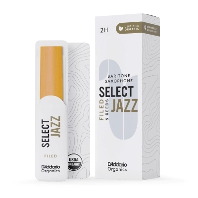 DAddario Woodwinds - Organic Select Jazz Filed Baritone Sax Reeds 2H (5 Pack)