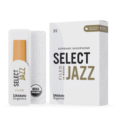 DAddario Woodwinds - Organic Select Jazz Filed Soprano Sax Reeds 3S (10 Pack)