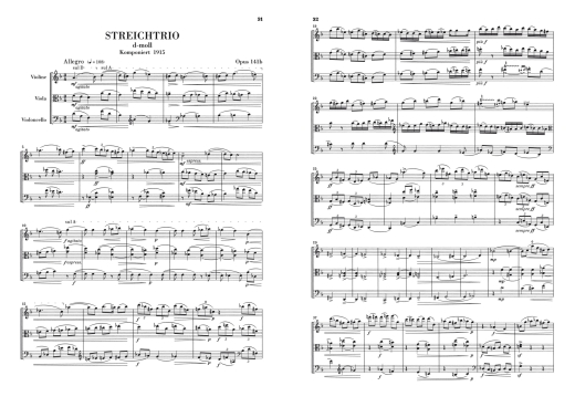 String Trios in A minor op. 77b and D minor op. 141b - Reger/Kube - Study Score - Book