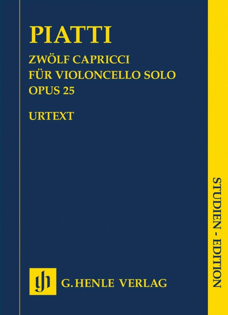 12 Capricci op. 25 for Violoncello solo - Piatti/Bellisario - Study Score - Book