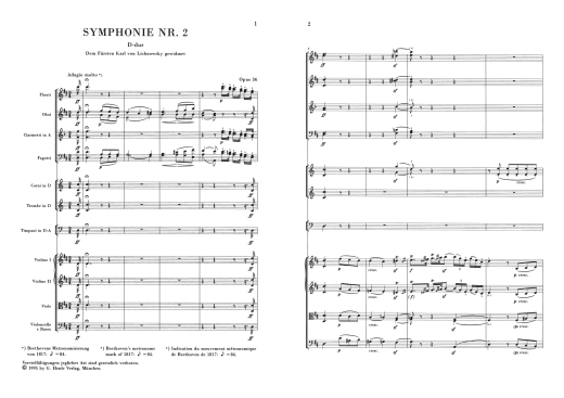 Symphony no. 2 in D major op. 36 - Beethoven/Raab - Study Score - Book