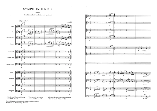 Symphony no. 2 in D major op. 36 - Beethoven/Raab - Study Score - Book