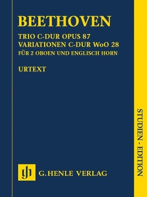 G. Henle Verlag - Trio in C major op. 87, Variations in C major WoO 28 for 2 Oboes and English Horn - Beethoven/Voss - Study Score - Book