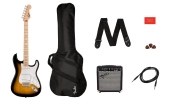 Squier - Sonic Stratocaster Pack w\/Frontman 10G and Gig Bag - 2-Colour Sunburst