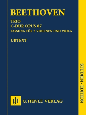 G. Henle Verlag - Trio in C major op. 87 for Two Violins and Viola - Beethoven/Voss - Study Score - Book