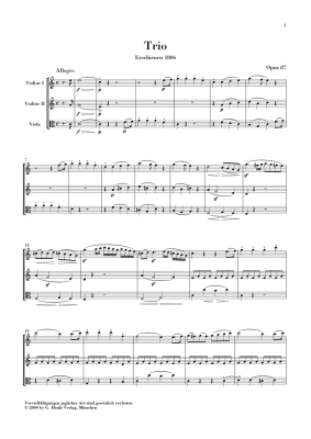 Trio in C major op. 87 for Two Violins and Viola - Beethoven/Voss - Study Score - Book