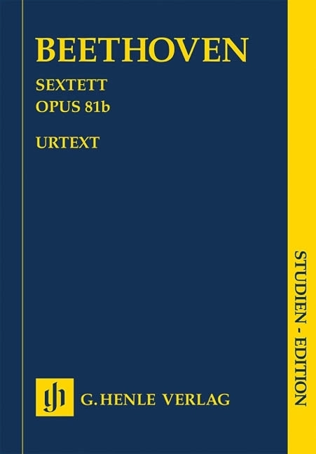 Sextet in E flat major op. 81b for 2 Horns, 2 Violins, Viola And Bass - Beethoven/Voss - Study Score - Book