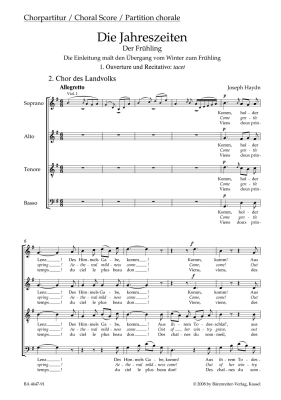 Die Jahreszeiten (The Seasons), Hob. XXI:3 - Haydn/Raab - SATB Choral Score