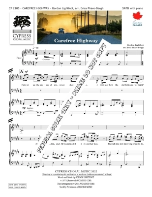 Carefree Highway - Lightfoot/Phare-Bergh - SATB