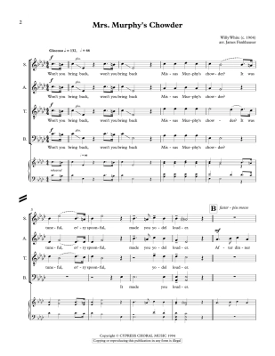 Mrs. Murphy\'s Chowder - Fankhauser - SATB