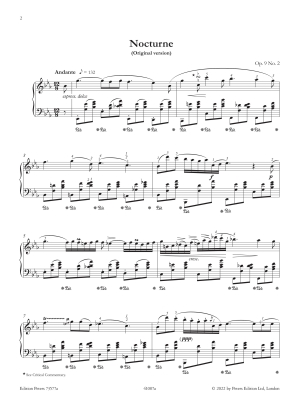 Nocturne in E flat major, Op. 9 No. 2 (comparative edition) - Chopin/Grabowski - Piano - Book