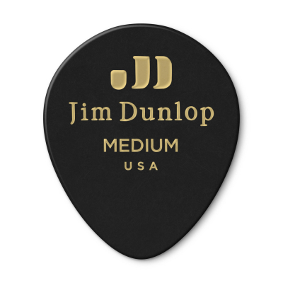 Dunlop - Celluloid Black Tear Drop Picks (12 Pack) - Medium