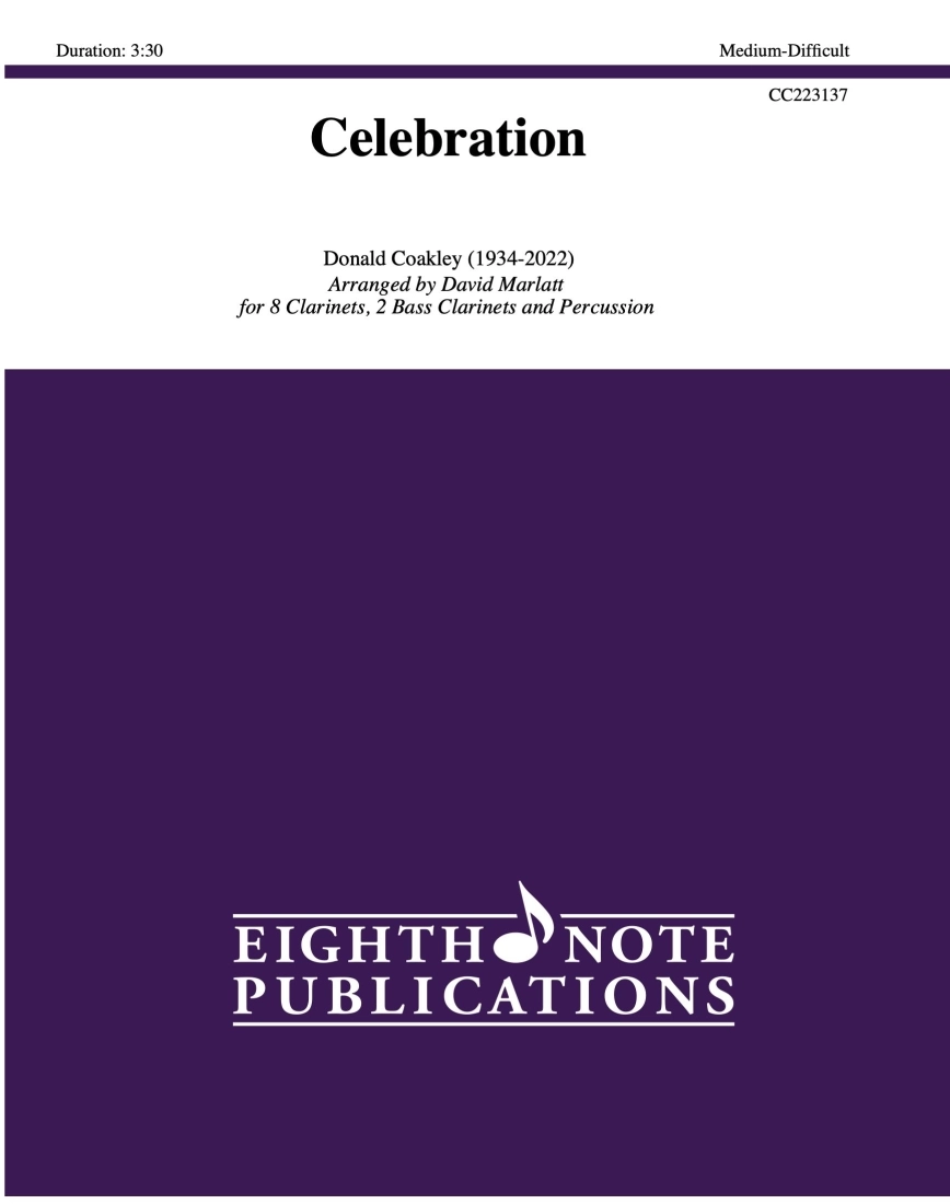 Celebration - Coakley/Marlatt - Clarinet Ensemble/Percussion - Gr. Medium-Difficult