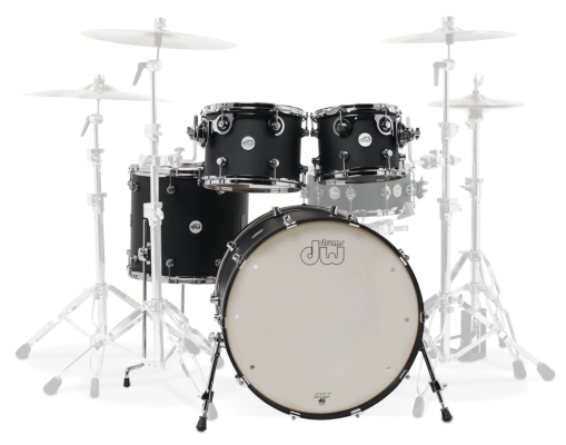 Drum Workshop - Design Series 4-Piece Shell Pack (22,10,12,16) - Satin Black