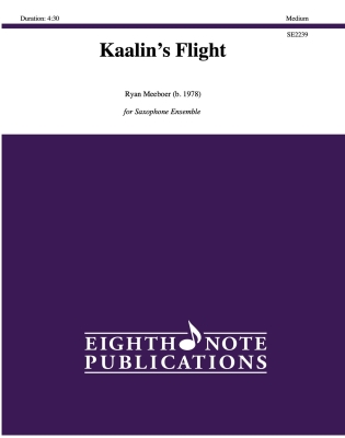 Eighth Note Publications - Kaalins Flight Meeboer Ensemble de saxophones et percussions Niveau intermdiaire