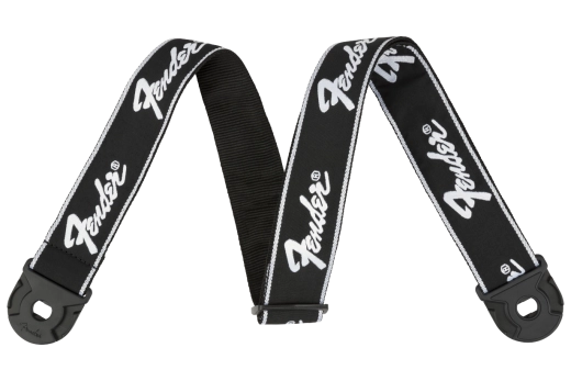 Fender - Quick Grip Locking End Strap, 2 - Black with White Running Logo