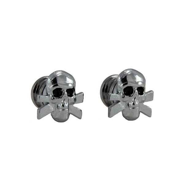 Skull Artist Strap Lock Button Set - Chrome