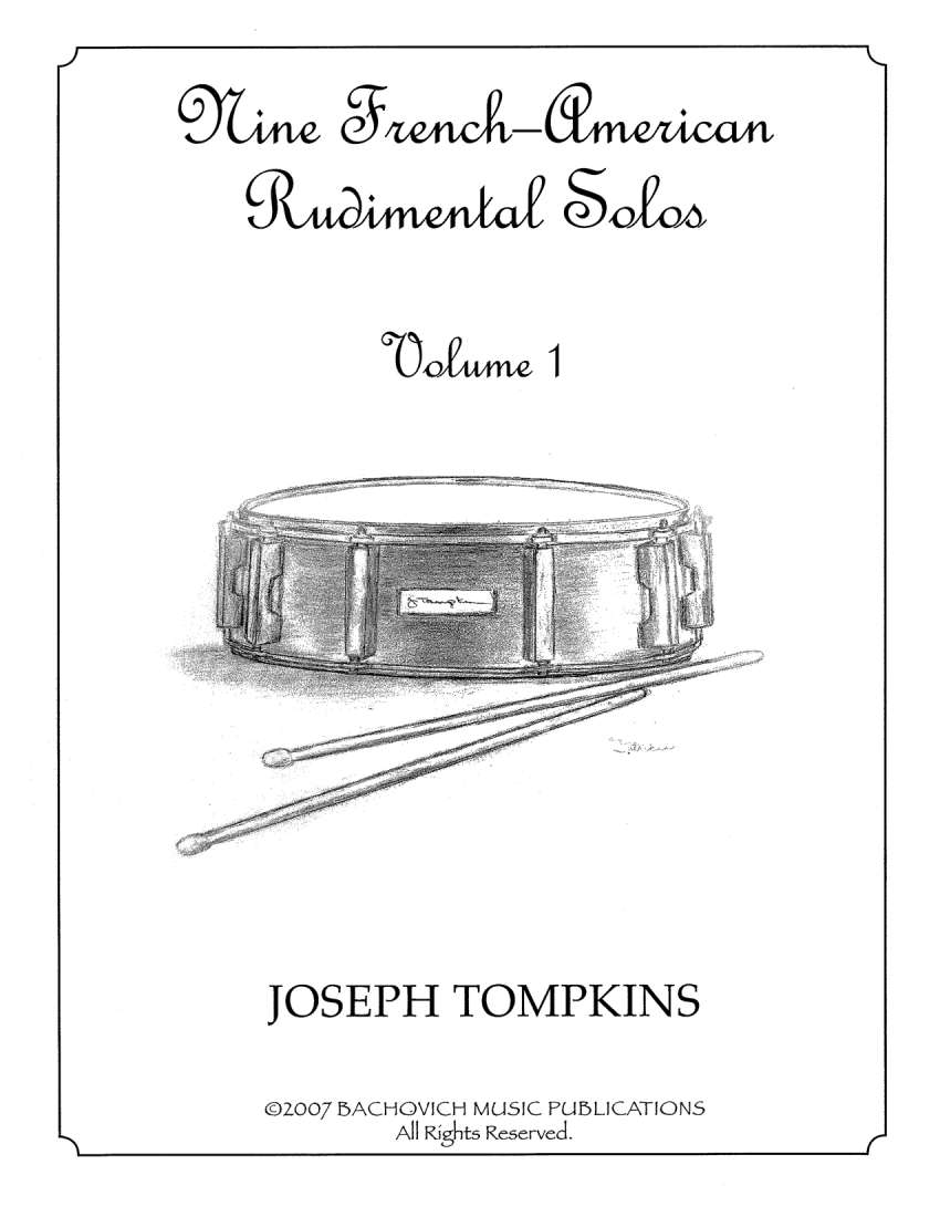 Nine French-American Rudimental Solos Volume 1 - Tompkins - Snare Drum - Book/Audio Online
