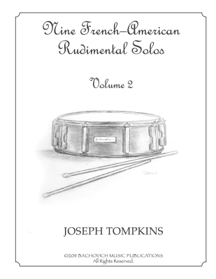 Bachovich Music Publications - Nine French-American Rudimental Solos Volume2 Tompkins Caisse claire Livre avec contenu audio en ligne