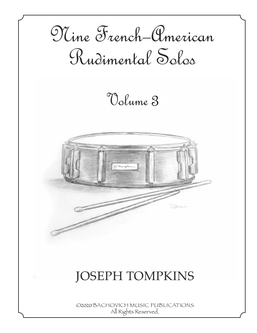 Nine French-American Rudimental Solos Volume 3 - Tompkins - Snare Drum - Book/Audio Online