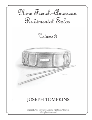 Bachovich Music Publications - Nine French-American Rudimental Solos Volume3 Tompkins Caisse claire Livre avec contenu audio en ligne