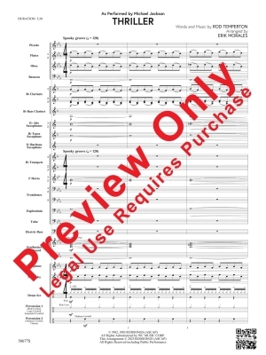 Thriller - Temperton/Morales - Concert Band - Gr. 3.5