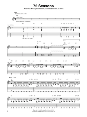 Metallica: 72 Seasons - Guitar TAB - Book