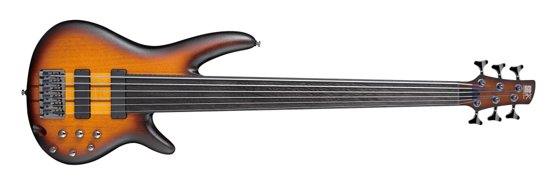 SRF706 6-String Electric Fretless Bass - Brown Burst Flat
