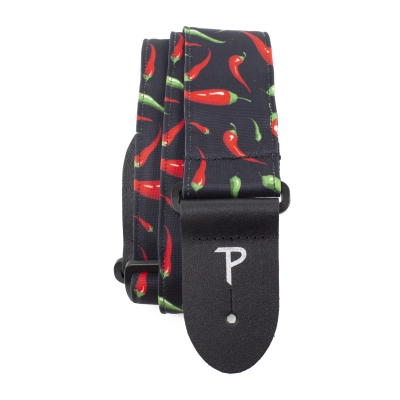 2\'\' Designer Fabric Guitar Strap - Chilis