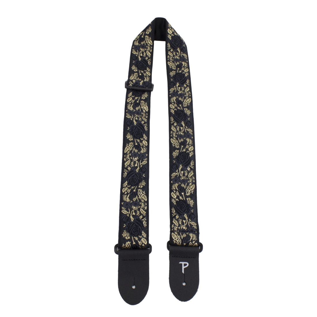 2\'\' Jacquard Guitar Strap - Black Rose