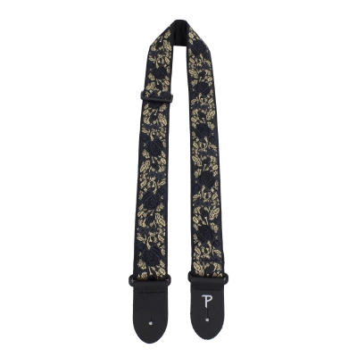 Perris Leathers Ltd - 2 Jacquard Guitar Strap - Black Rose