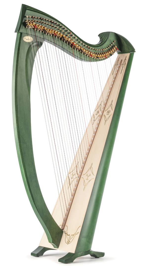 Una Deluxe Professional Lever 38-String Harp - Green
