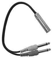 Link Audio 1/4 Mono-F  to 2x 1/4 Mono-M Y-Cable