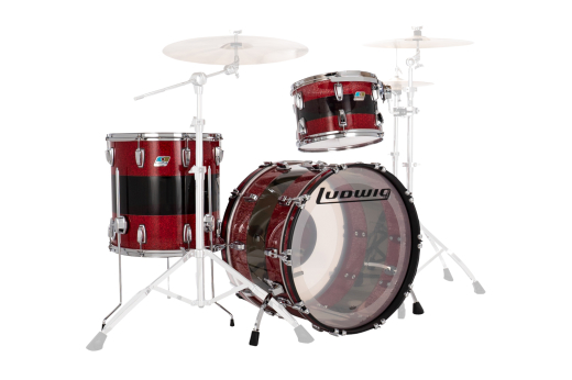 Ludwig Drums - Vistalite 3-Piece Shell Pack (22,13,16) - Red/Smoke/Red