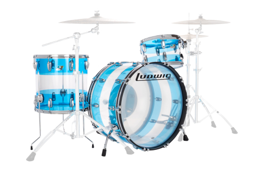 Ludwig Drums - Vistalite 3-Piece Shell Pack (24,13,16) - Blue/Clear/Blue