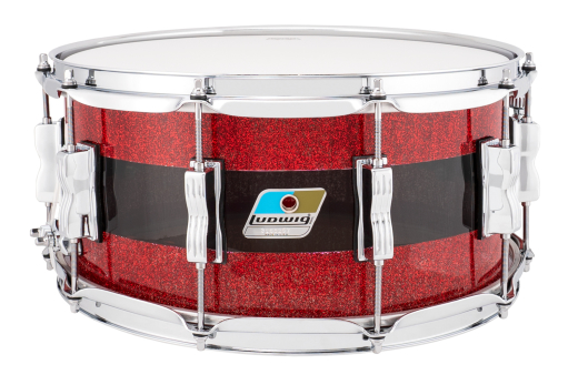 Ludwig Drums - Vistalite 6.5x14 Snare Drum - Red Sparkle/Smoke/Red Sparkle